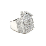 Load image into Gallery viewer, White Gold Trap House Ring
