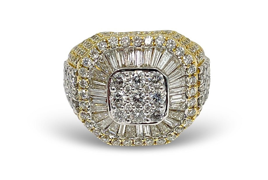 14K Yellow Gold Baguette Diamond Ring 7 CTW