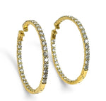 Load image into Gallery viewer, Ladies 14K Yellow Gold Diamond Hoop Earrings 8 CTW
