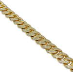 Load image into Gallery viewer, 14K Yellow Gold Cuban Diamond Bracelet Flower Setting 16 CTW
