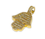 Load image into Gallery viewer, 14K Yellow Gold Hamsa 1.5CTW Baguette Diamond Pendant
