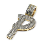 Load image into Gallery viewer, VS1 Baguette Letter "P" Diamond 14K Yellow Gold Pendant 2 CTW
