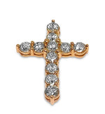 Load image into Gallery viewer, 14K Rose Gold Diamond Cross Pendant 6 CTW
