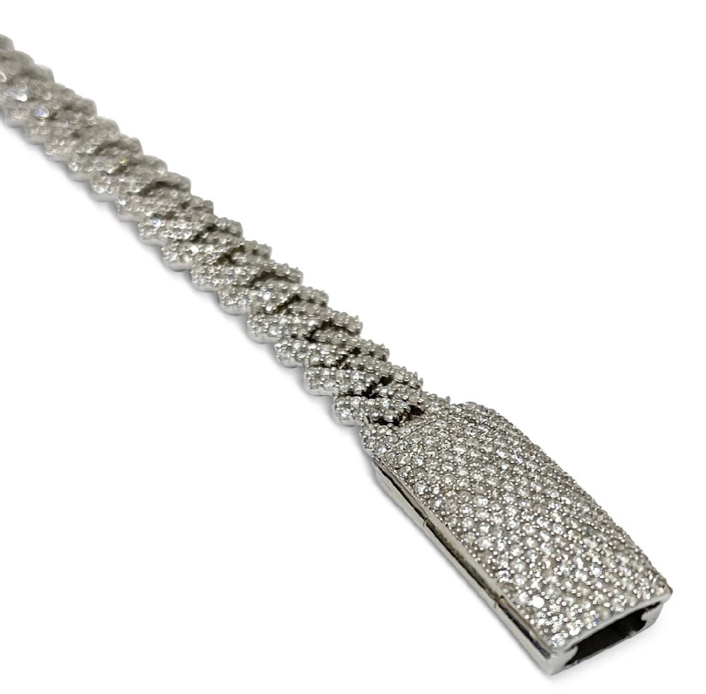Cuban Diamond White Gold Bracelet 7CTW