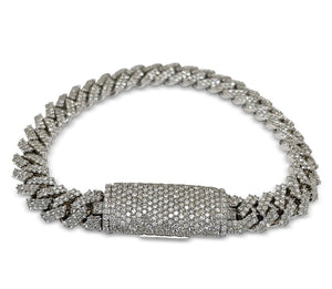 Cuban Diamond White Gold Bracelet 7CTW
