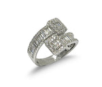 Load image into Gallery viewer, 14K White Gold Baguette Diamond Nail-Style Ring
