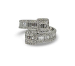 Load image into Gallery viewer, 14K White Gold Baguette Diamond Nail-Style Ring
