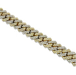 Load image into Gallery viewer, 14K Two-Tone White Gold &amp; Yellow Gold VS 1 Diamond Cuban Chain Necklace Prong Setting
