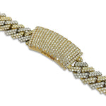 Load image into Gallery viewer, 14K Two-Tone White Gold &amp; Yellow Gold VS 1 Diamond Cuban Chain Necklace Prong Setting
