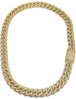 Load image into Gallery viewer, 14K Yellow Gold VS 1 Diamond Flower-Setting Pave Cuban Chain Necklace 53.5 CTW
