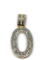 Load image into Gallery viewer, 14K Yellow Gold Custom Letter "O" Baguette Diamond Pendant 1.69 CTW
