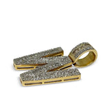 Load image into Gallery viewer, 14K Yellow Gold Custom Letter "W" Baguette Diamond Pendant 2.16 CTW

