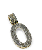 Load image into Gallery viewer, 14K Yellow Gold Custom Letter "O" Baguette Diamond Pendant 1.69 CTW
