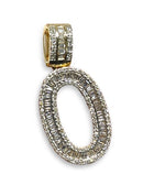 Load image into Gallery viewer, 14K Yellow Gold Custom Letter "O" Baguette Diamond Pendant 1.69 CTW
