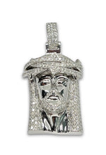 Load image into Gallery viewer, 14K White Gold VS 1 Diamond Jesus Head Pendant 6 CTW
