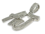 Load image into Gallery viewer, Custom "AJ" Baguette Diamonds 14k White Gold Pendant 7 CTW

