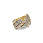 Load image into Gallery viewer, Two-Tone Baguette Cuban Ring 9.5 CTW
