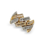Load image into Gallery viewer, Two-Tone Baguette Cuban Ring 9.5 CTW

