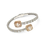 Load image into Gallery viewer, Two-Tone 14k Rose Gold Baguette Bangle Bracelet 7 CTW
