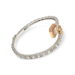 Load image into Gallery viewer, Two-Tone 14k Rose Gold Baguette Bangle Bracelet 7 CTW
