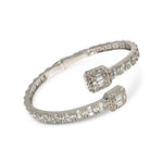 Load image into Gallery viewer, 14K White Gold Baguette Bangle Bracelet 8 CTW
