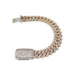 Load image into Gallery viewer, 14K Two-Tone White Gold and Rose Gold Miami Cuban Bracelet
