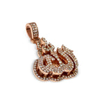 Load image into Gallery viewer, 14K Rose Gold Custom 3-D Allah Diamond Pendant
