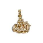 Load image into Gallery viewer, 14K Yellow Gold Custom 3-D Allah Diamond Pendant
