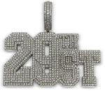 Load image into Gallery viewer, 14K White Gold '28th STREET' Custom Diamond Pendant 17 CTW

