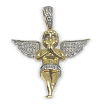 Load image into Gallery viewer, Custom Angel VS1 Diamond 14K Yellow Gold Pendant 1 CTW
