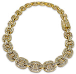 Load image into Gallery viewer, 14K Yellow Gold Gucci Link 45CTW Diamond Necklace

