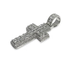 Load image into Gallery viewer, 14K White Gold Emerald Diamonds Cross Pendant 6 CTW
