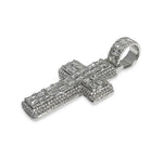 Load image into Gallery viewer, 14K White Gold Emerald Diamonds Cross Pendant 6 CTW
