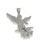 Load image into Gallery viewer, 14K White Gold Diamond St. Michael Pendant 7 CTW
