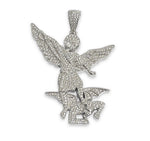 Load image into Gallery viewer, 14K White Gold Diamond St. Michael Pendant 7 CTW

