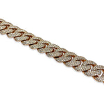 Load image into Gallery viewer, 14K Rose Gold VS1 Diamond Flower-Setting Pave Cuban Chain Necklace 38 CTW
