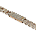 Load image into Gallery viewer, 14K Rose Gold VS1 Diamond Flower-Setting Pave Cuban Chain Necklace 38 CTW
