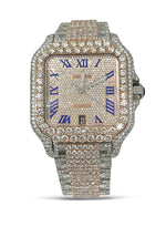 Load image into Gallery viewer, Cartier Santos 41MM 2-Tone Rose Gold Blue Numeral 25 CTW
