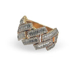 Load image into Gallery viewer, VS1 Baguette Cuban 14k Rose Gold Diamond Ring
