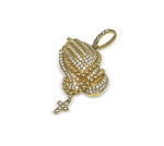 Load image into Gallery viewer, VS1 2CTW Diamond "Praying Hands" Pendant 14K Yellow Gold
