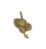 Load image into Gallery viewer, VS1 2CTW Diamond "Praying Hands" Pendant 14K Yellow Gold
