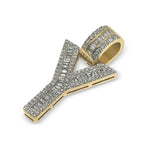 Load image into Gallery viewer, VS1 Custom Letter "Y" Baguette Diamond Pendant 1.5 CTW

