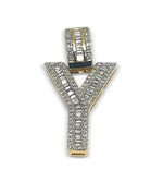 Load image into Gallery viewer, VS1 Custom Letter "Y" Baguette Diamond Pendant 1.5 CTW
