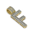Load image into Gallery viewer, VS1 Custom Baguette Letter "F" Diamond Pendant 2 CTW
