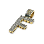 Load image into Gallery viewer, VS1 Custom Baguette Letter "F" Diamond Pendant 2 CTW
