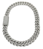 Load image into Gallery viewer, VS1 Pave Cuban Necklace 14K White Gold 63 CTW
