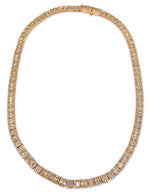 Load image into Gallery viewer, VS1 Baguette Necklace 14K Rose Gold 21 CTW
