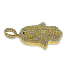 Load image into Gallery viewer, 14K Yellow Gold Diamond Hamsa Pendant 5 CTW
