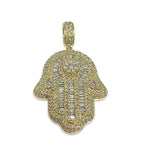 Load image into Gallery viewer, 14K Yellow Gold Diamond Hamsa Pendant 5 CTW
