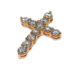 Load image into Gallery viewer, 14K Rose Gold Diamond Cross Pendant 6 CTW
